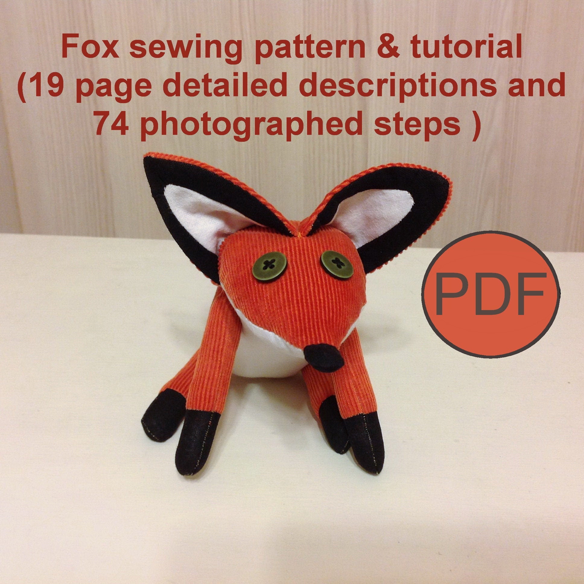 Fox pdf. Fox pattern Plush.