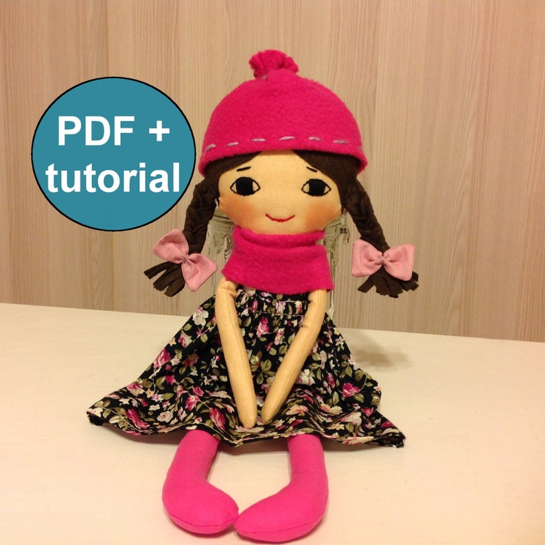 Cloth doll pattern Rag doll pattern Fabric doll patterns Plush sewing pattern Doll sewing pattern art doll patterns PDF