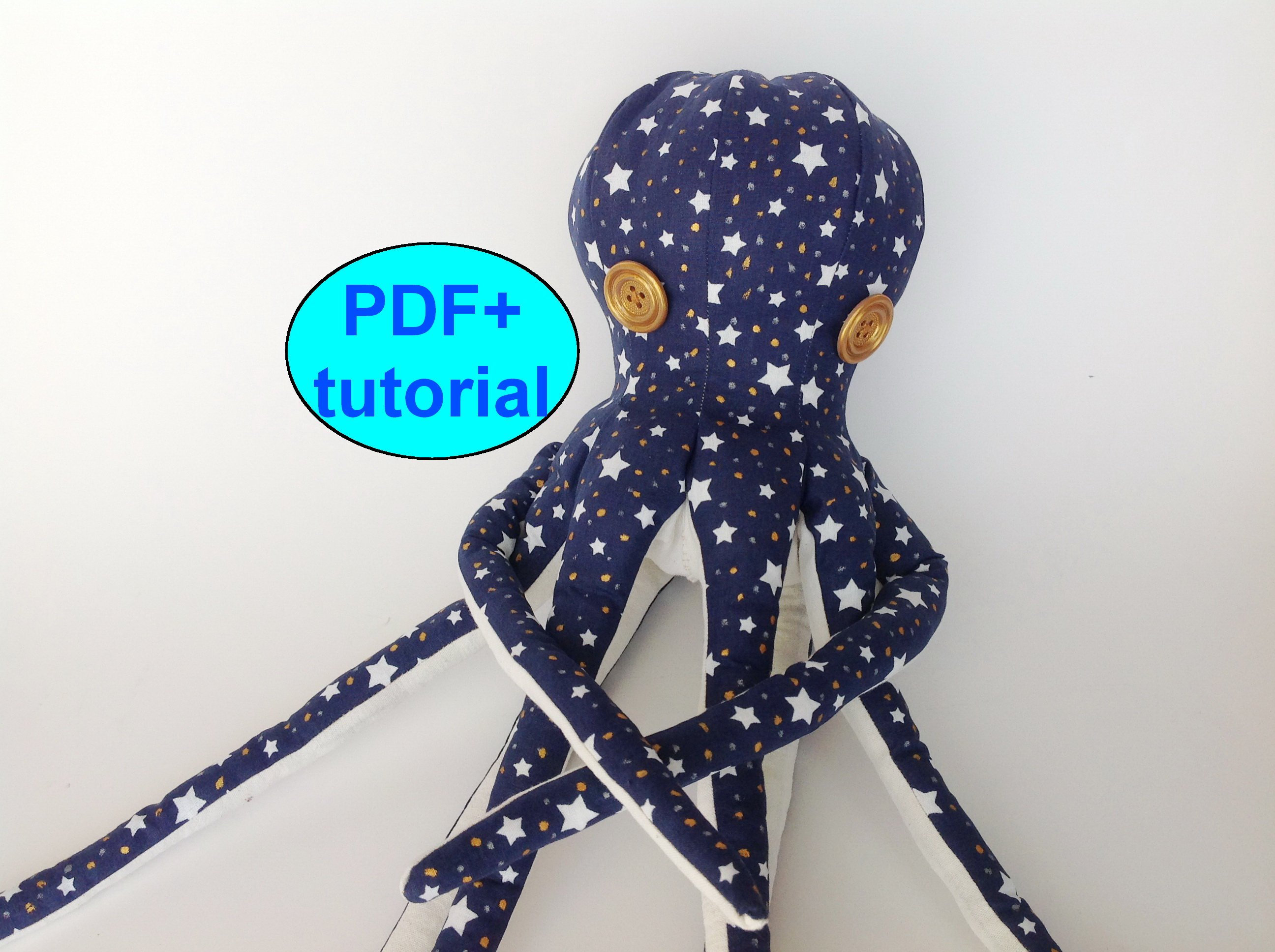 Octopus sewing pattern & tutorial PDF Octopus pattern Sea | Etsy