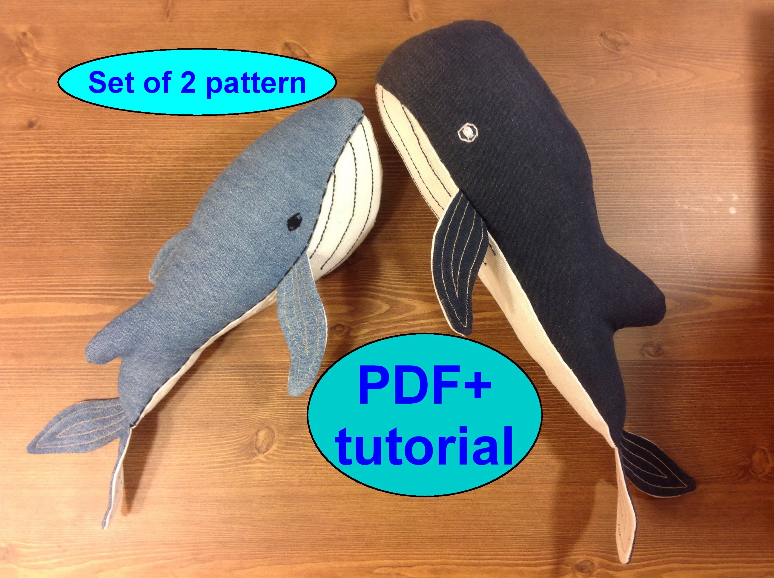 Whale pattern DIY Stuffed animal pattern Sewing pattern Soft | Etsy