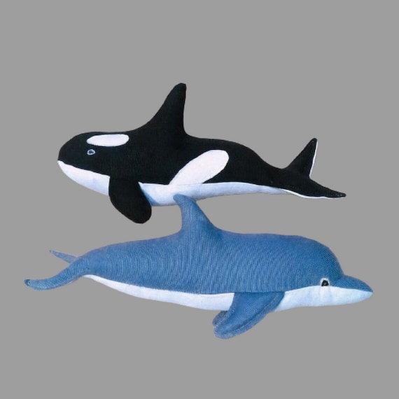 シャチとイルカのパターン PDF 縫製パターンとチュートリアル 2つの