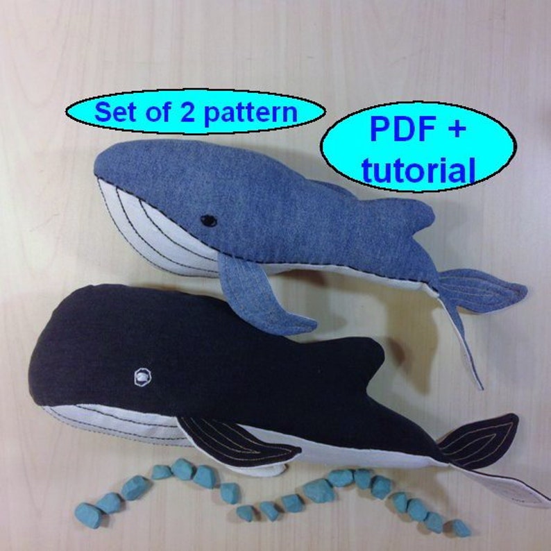 Stuffed animals pattern whale pattern whale sewing pattern | Etsy