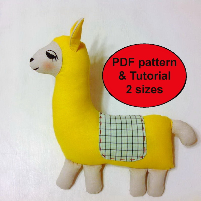 Stuffed Llama pattern PDF Lama plush toy for kids Llama sewing pattern & tutorial Pillow Llama DIY plushie pattern image 3