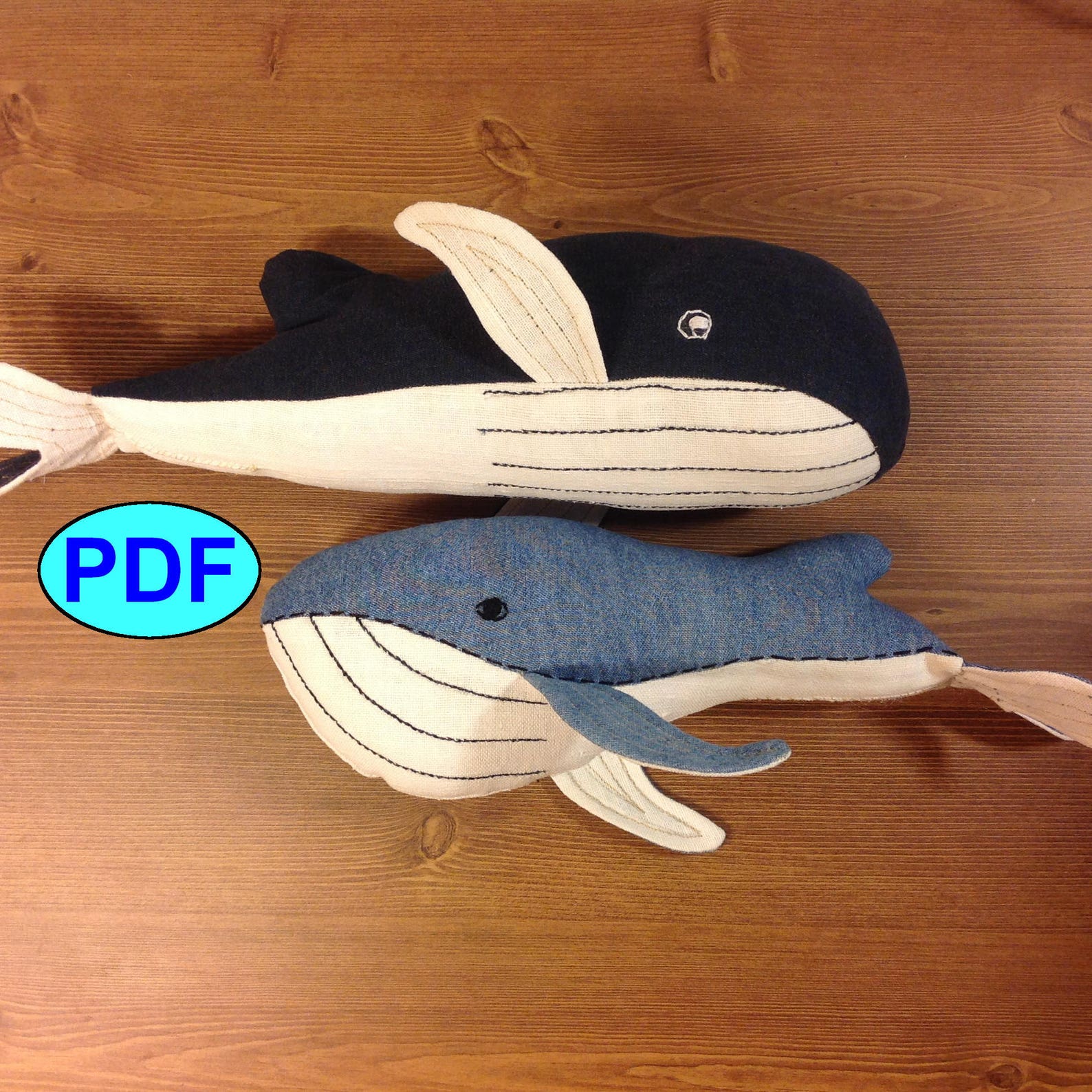 Whale Pattern DIY Stuffed Animal Pattern Sewing Pattern Soft Etsy