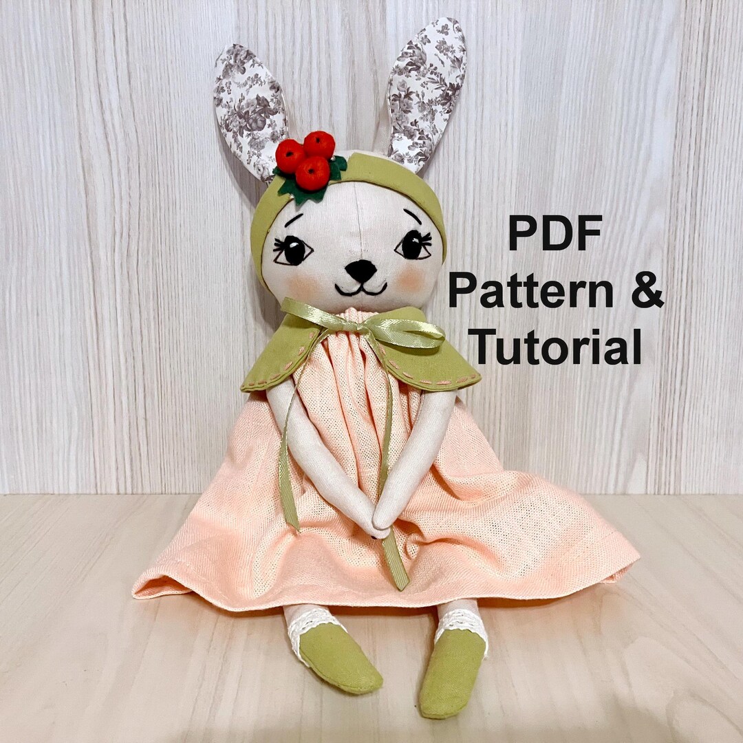 Bunny Doll Sewing Pattern PDF – Soft Toy With Dress Tutorial - Etsy