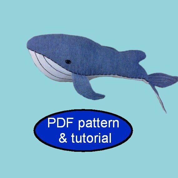 Blue Whale Pattern PDF Whale Sewing Pattern DIY Animal Toy Etsy