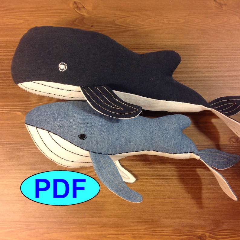 Whale pattern DIY Stuffed animal pattern Sewing pattern Soft | Etsy