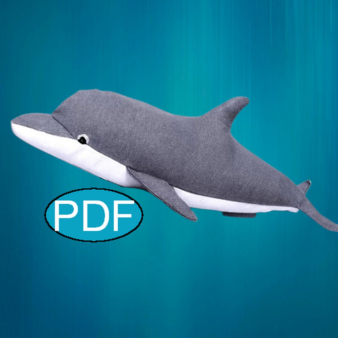 Dolphin Pattern PDF Plush Dolphin Sewing Pattern Tutorial DIY Whale Pattern Dolphin Toy Sea Animal Pattern Etsy UK