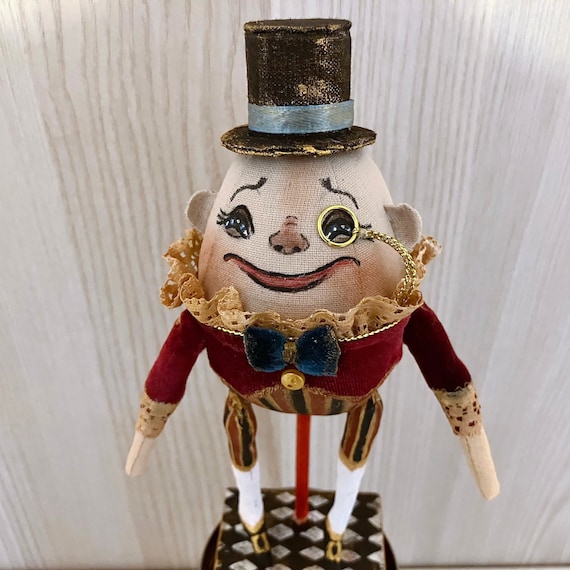 Humpty Dumpty OOAK Art Doll – Alice in Wonderland Collectible Handmade Doll