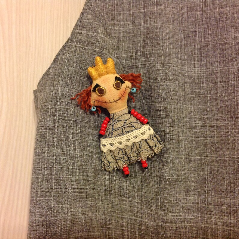 OOAK Art Doll brooch