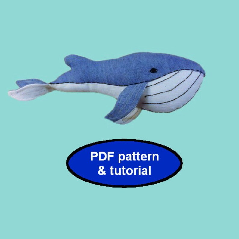 Blue Whale Pattern PDF Whale Sewing Pattern DIY Animal Toy Etsy UK