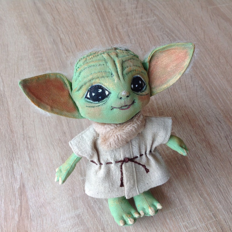Baby Yoda Doll Baby Yoda Toy Baby Yoda Art Doll Baby Yoda Doll Etsy