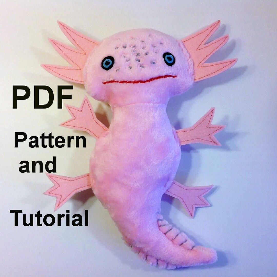 Kawaii Axolotl Plush Pattern PDF Axolotl Plushie Pattern & Etsy