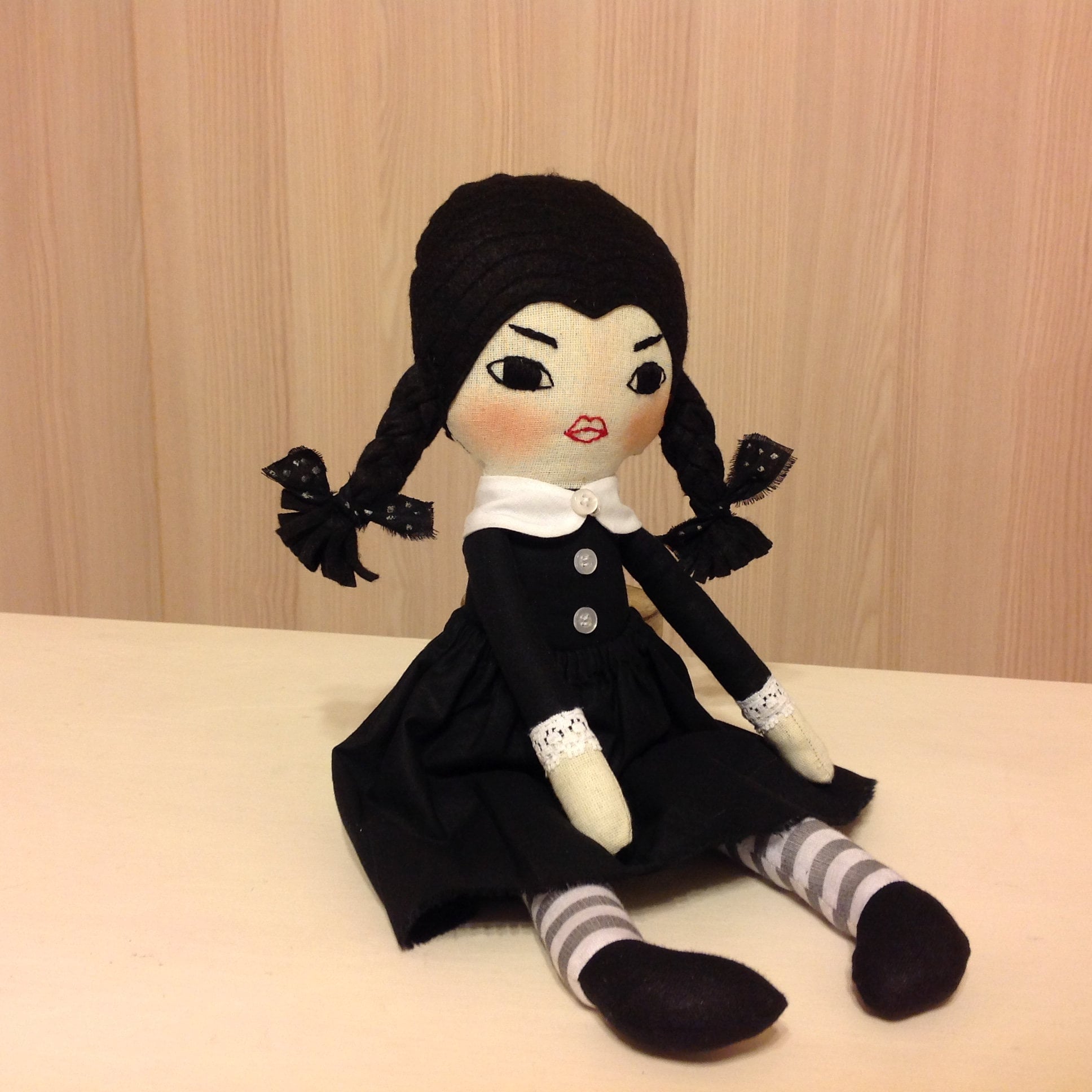 Wednesday Addams doll Haunted doll Creepy doll Gothic black | Etsy