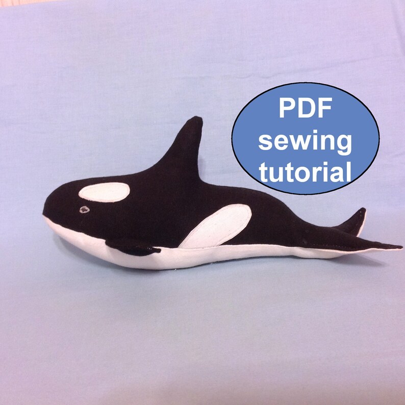 Orca sewing pattern PDF Orca pattern & tutorial Stuffed whale Etsy