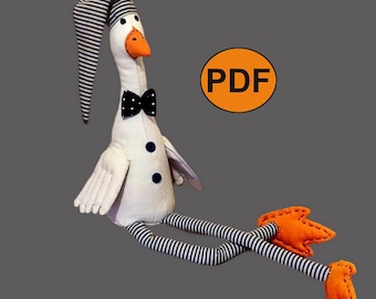 Goose Plush PDF Pattern – DIY Stuffed Bird Sewing Tutorial