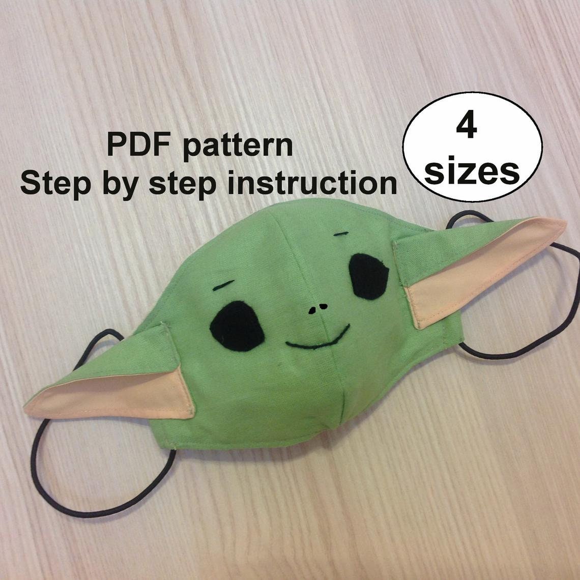 Yoda Face mask pattern Kids face mask pattern PDF Child Adult | Etsy