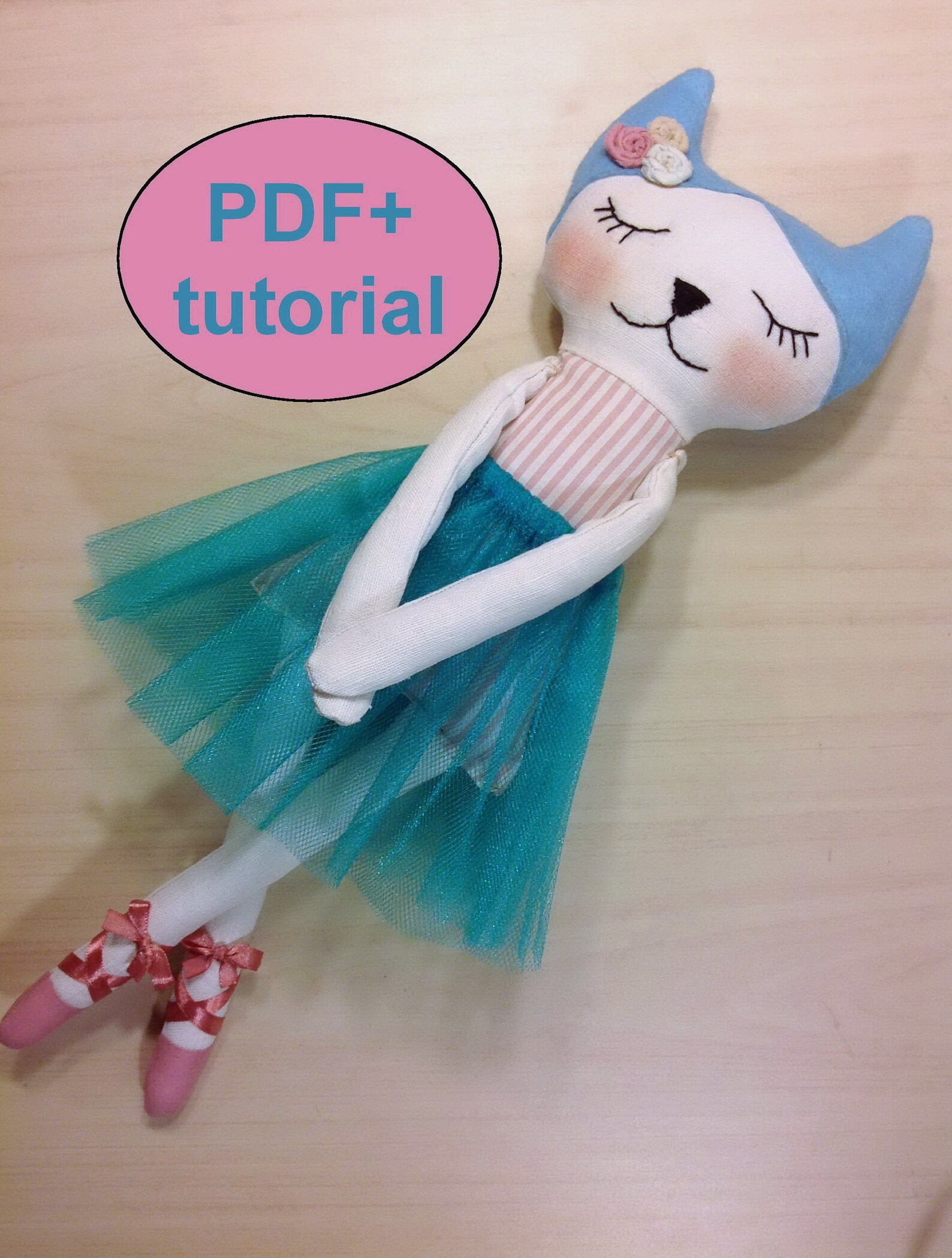 PDF Cat Sewing Pattern & Tutorial Stuffed Cat Pattern Cloth Etsy