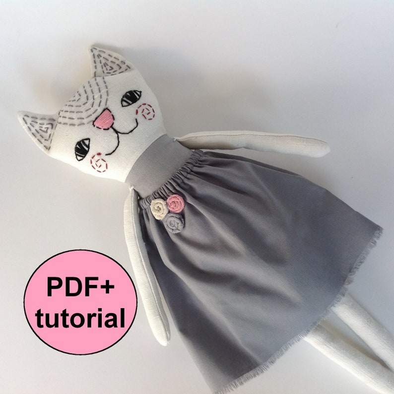 Cat Sewing Pattern & Tutorial PDF Cat Doll Pattern Kitty Doll Etsy