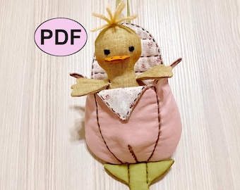 Duck Doll in Sleeping Bag – PDF Sewing Pattern & Tutorial