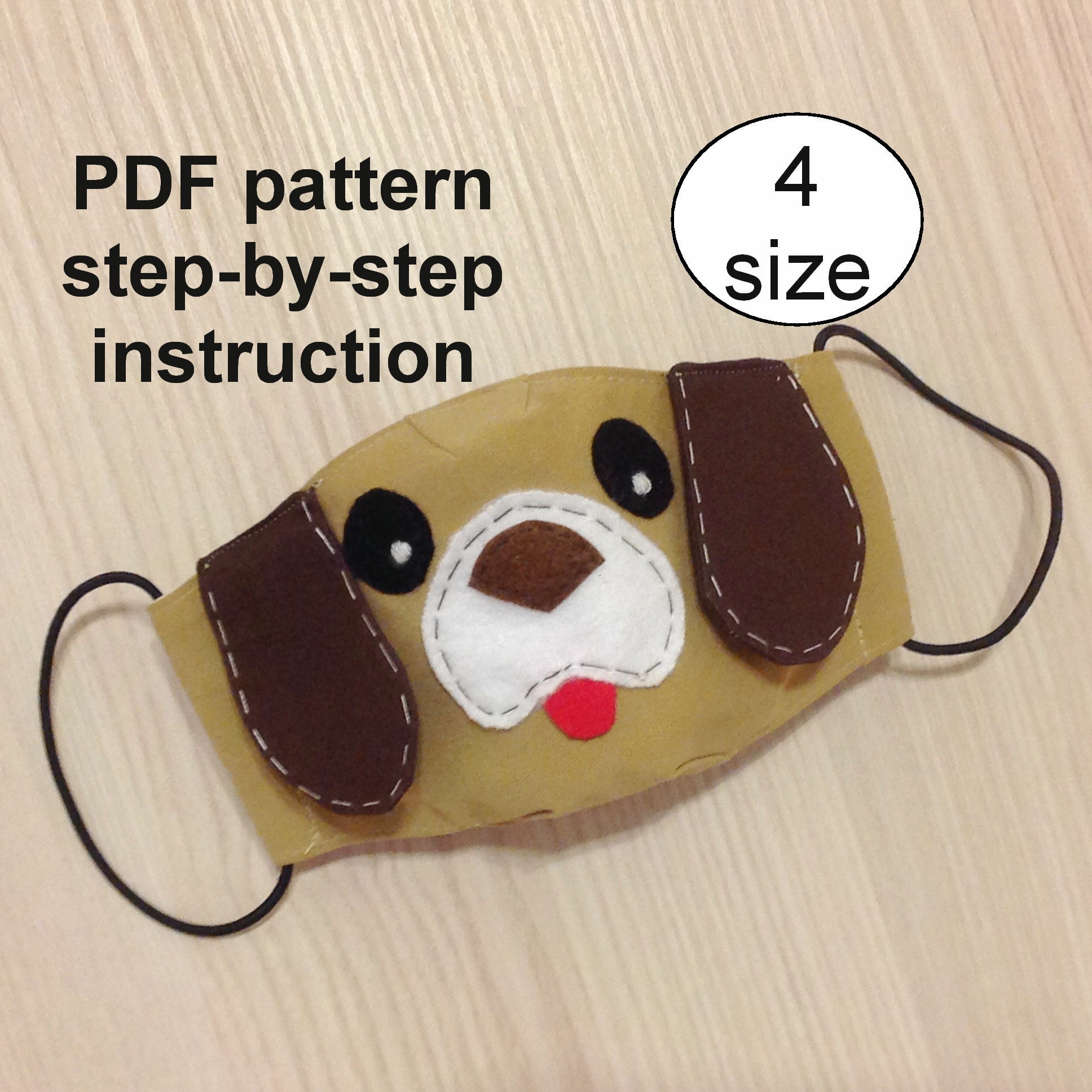 Dog face mask pattern Puppy mask Kids fabric face mask pattern Etsy