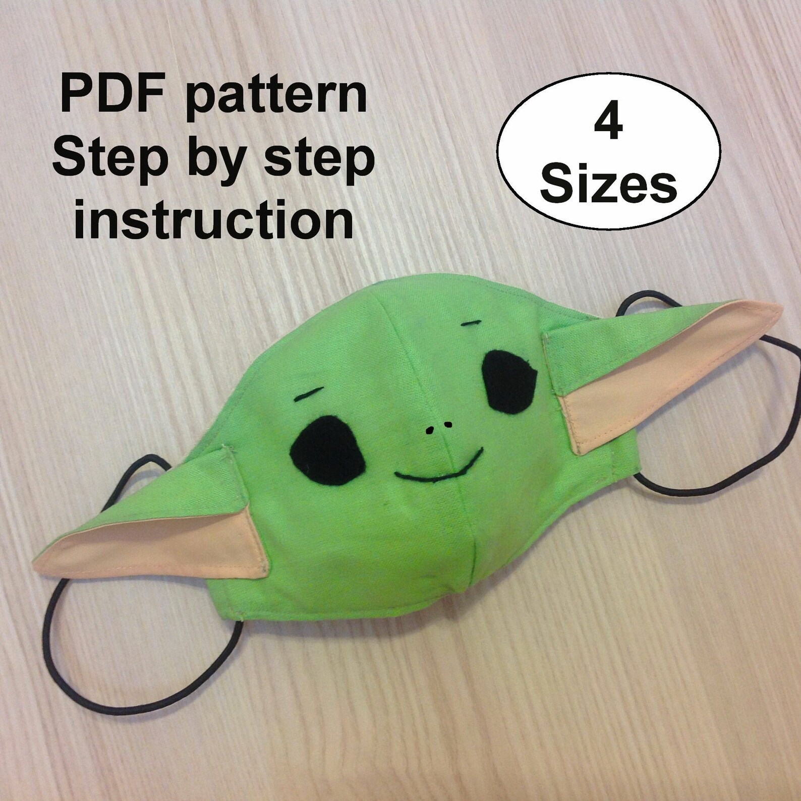 Baby Yoda face mask pattern PDF Alien Facemask pattern | Etsy