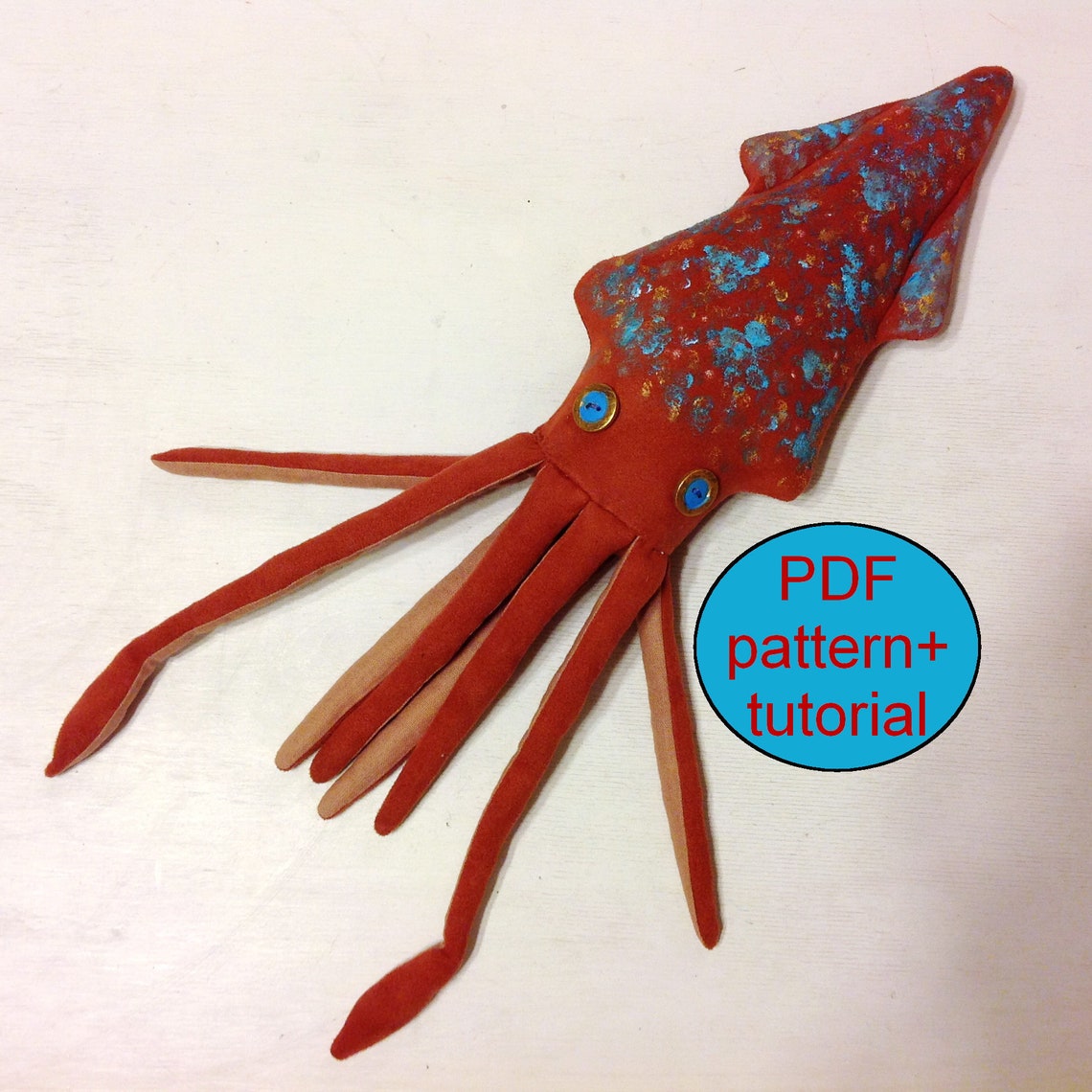 Squid sewing pattern & tutorial Squid pattern PDF DIY Sea Etsy