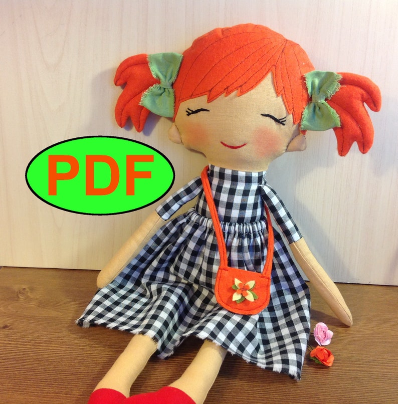 Rag Doll Pattern PDF Cloth Doll Sewing Pattern & Tutorial Etsy