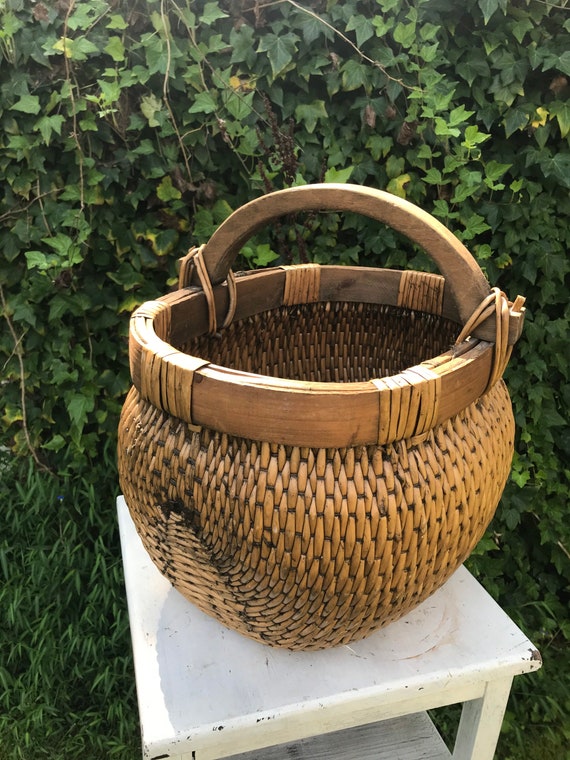 Handmade Wooden Basket Etsy