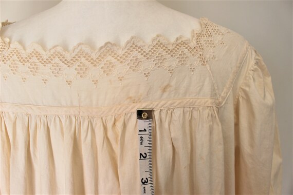 Antique Vintage Victorian Nightgown Ivory Crochet… - image 7