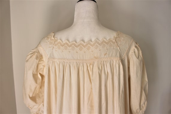 Antique Vintage Victorian Nightgown Ivory Crochet… - image 8