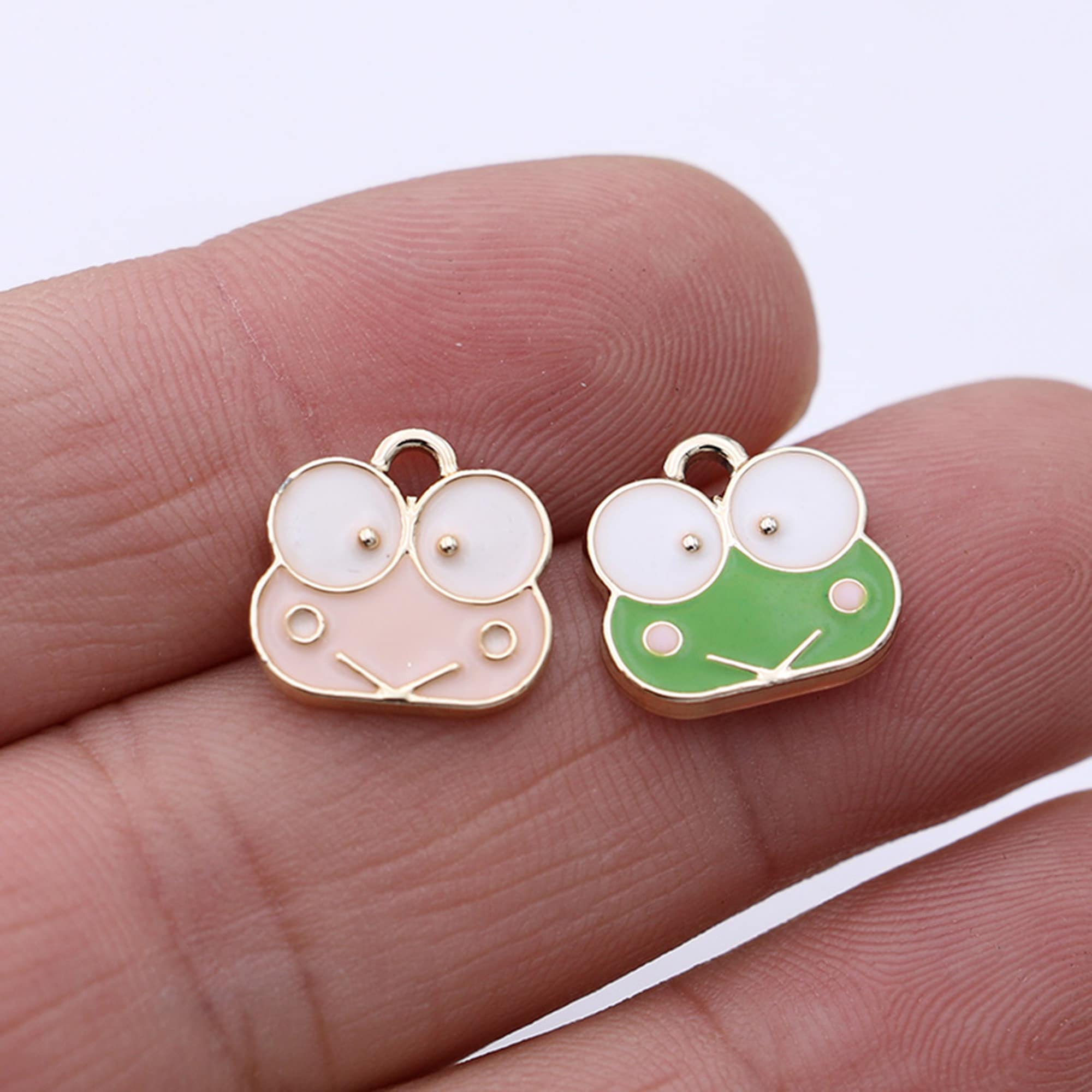 10PCS Gold Plated Enamel Frog Charms Pendant for Jewelry Etsy