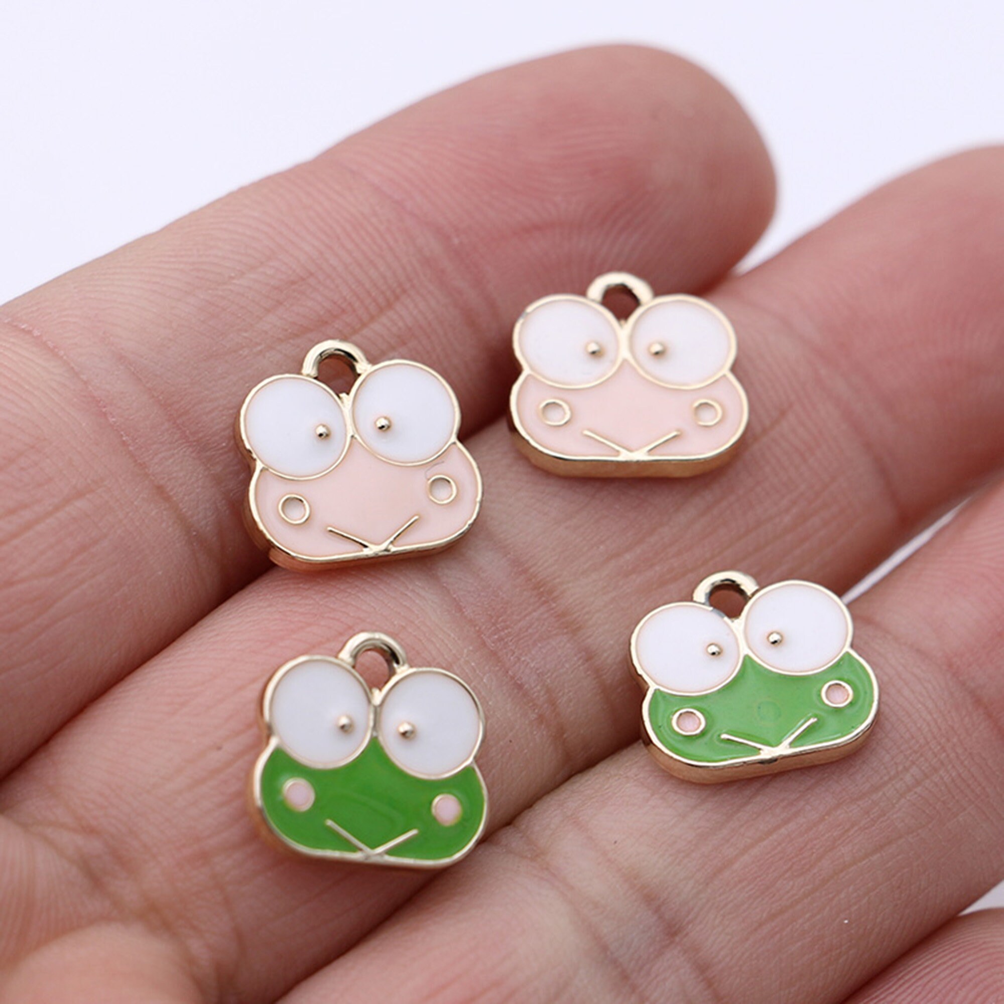 10PCS Gold Plated Enamel Frog Charms Pendant for Jewelry Etsy