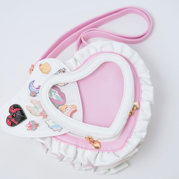 Heart Logo Quilted Pink Flap Bag