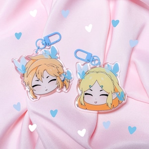 Zelda & Link Acrylic Keychain: Chibi Breath of the Wild Charm