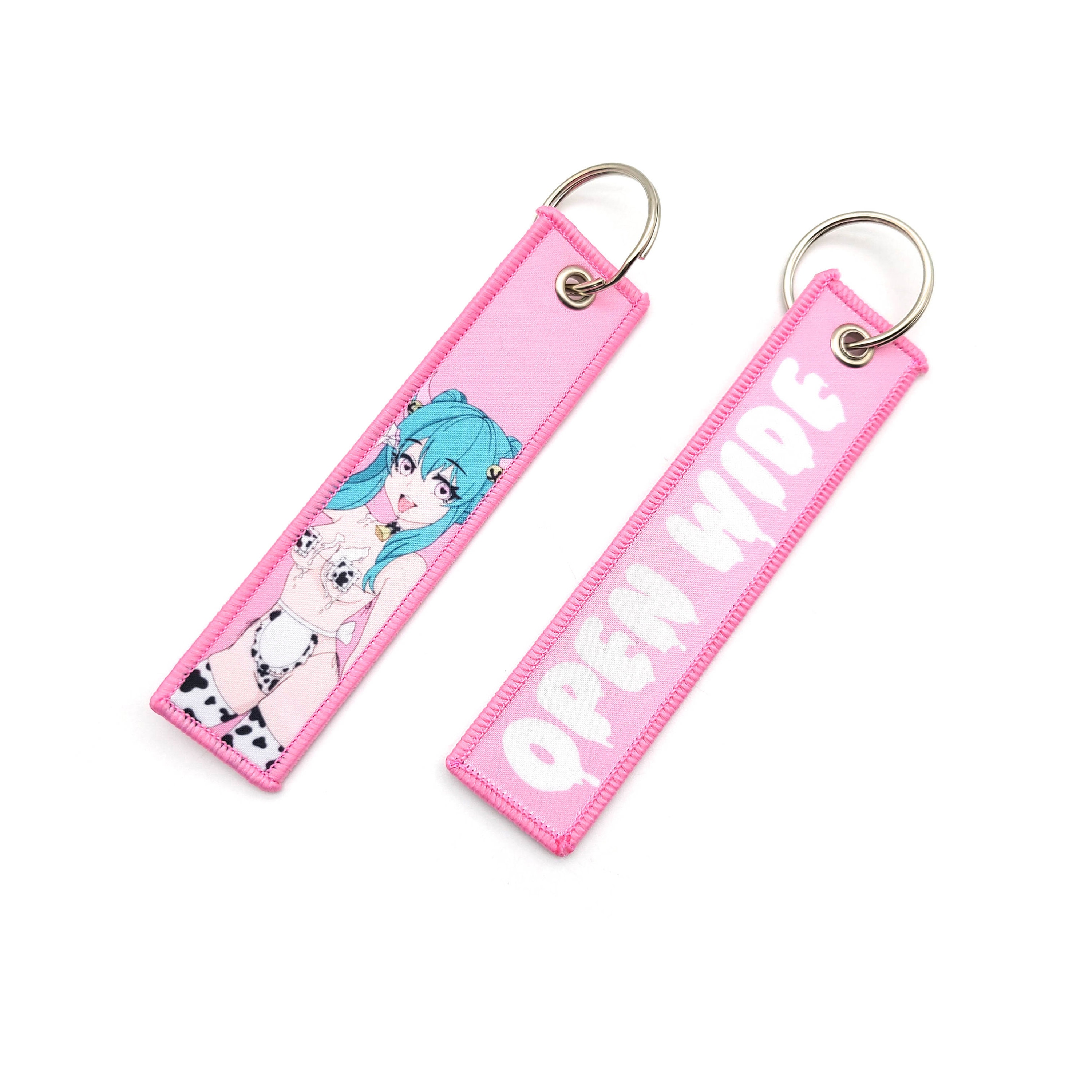 Pink Anime Girl Flight Tag Keychain: Open Wide Jet Tag - Etsy