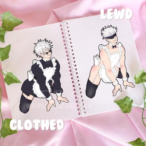 Sticker Gojo Satoru - Gojo Maid Outfit Anime Vinyl Sticker - Sticker voiture - Sticker sorcier jujutsu le plus fort