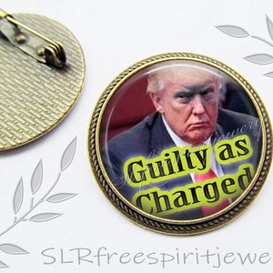Anti-Trump Pin, Guilty As Charged, Trump Indictment, Stolen Documents, Jack Smith, Lock Him Up, Anti-Maga, Political jewelry, Current Events