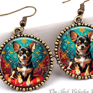Chihuahua necklace, Adorable, Mexican dog, Circle pendant, cute dogs, Flowers, Photo Glass  jewelry, Chihuahua gift, Chihuahua keychain