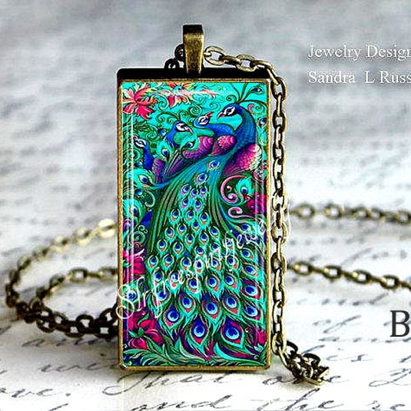 Peacock Necklace, Peacocks, Exotic Birds, photo glass jewelry, Nautre, Favorite birds, Peacock Feathers, Peacock Gift for women