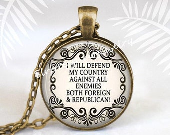 Joyería política, sátira política, demócrata, antirrepublicano, cambio de postura del Congreso, anti-Trump, joyería con foto, palabras, cita, regalo para demócrata