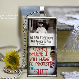 Women&#39;s Rights, Politics, Women&#39;s Protest Necklace, Pro Choice, Feminism, Feminist Necklace, Liberal,Resistance, Equal rights,