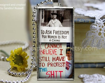 Women's Rights, Politics, Women's Protest Necklace, Pro Choice, Feminism, Feminist Necklace, Liberal,Resistance, Equal rights,