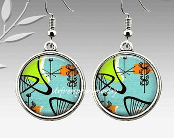Retro 50's Jewelry, Mid Century Modern, Retro 50's, Vintage design Jewelry,Artistic Jewelry, Abstract, Cosmic, Modern Art, Gift for Women