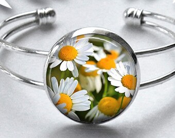 White Daisy Jewelry, Flowers, Summer Accessory, floral Necklace, Daisy Earrings, Necklace sets, photo image jewelry, gift for women