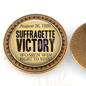 Suffragette Victory Pin, Women&#39;s Movement, 19th Amendment, Feminist Jewelry, Votes for Women, Vintage Design Brooch, photo Image Jewelry