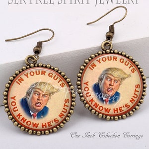 Politischer Schmuck, Anti-Trumpf Ohrringe, verrückt, nussig, Humor klagt Demonstrieren Ohrringe,Politik, politischer Schmuck, Geschenk für Demokrat