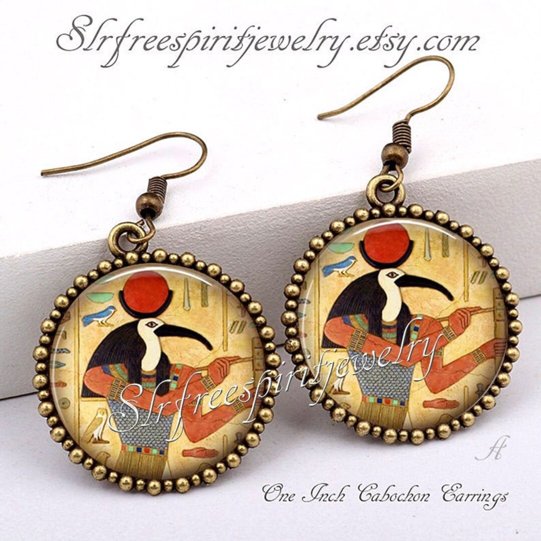 Egyptian Jewelry, Ra Earrings, Sun God, Pharaohs, Egypt, Ancient History, Hieroglyphics, Photo