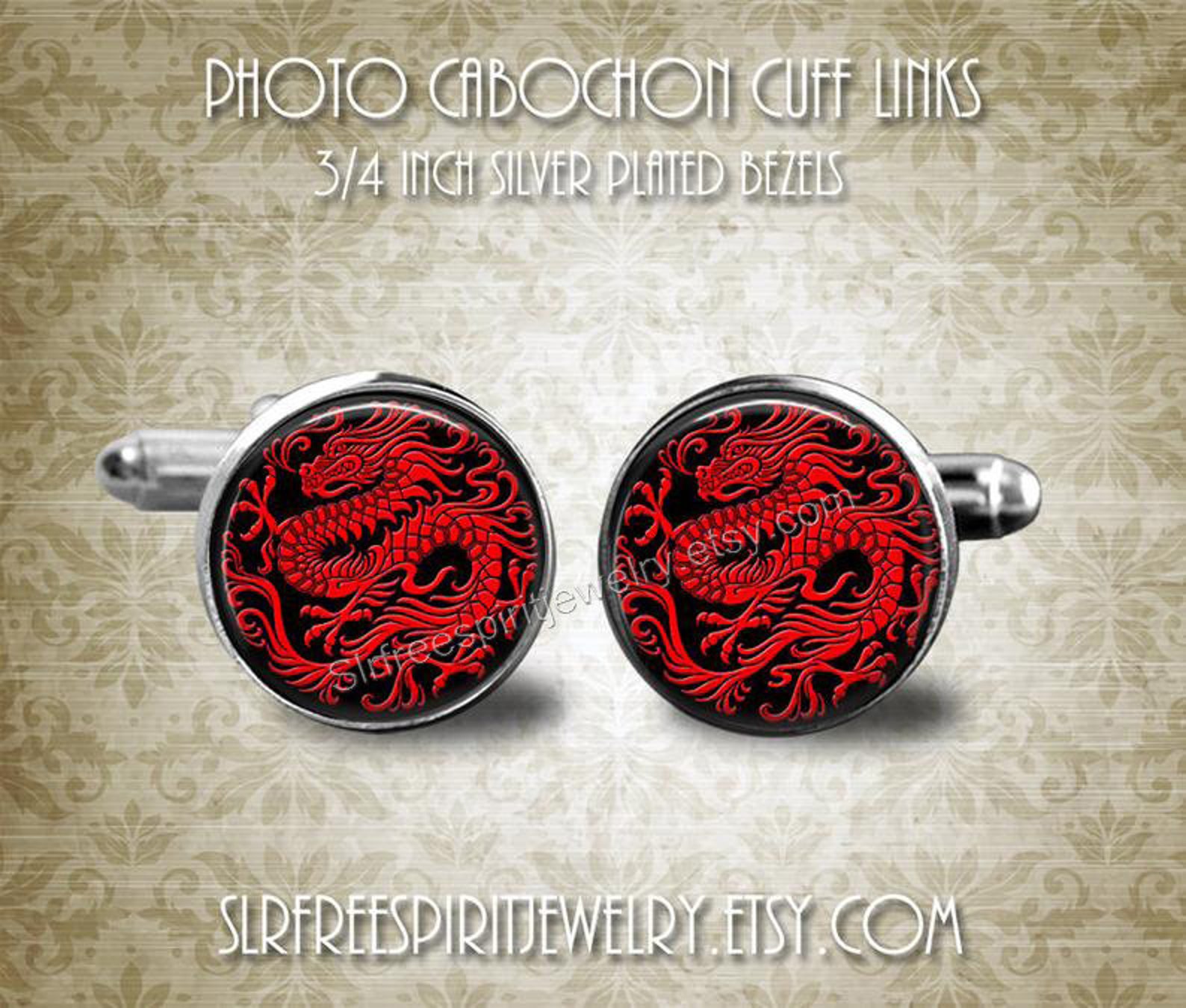 Chinese Dragon Cuff Links, Ancient Chinese Legends, Powerful, Energy