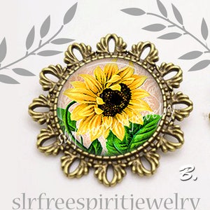 Sunflower Jewelry, Summer Accessory, Circle drop earrings, Earrings and Necklace set, Flowers, Floral Jewelry, Handmade jewelry